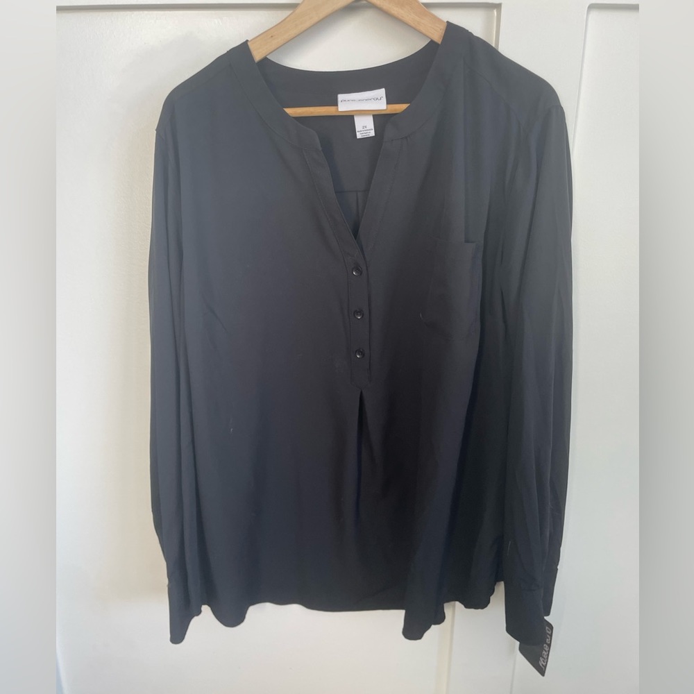 NWT Pure Energy black tunic sz 2x